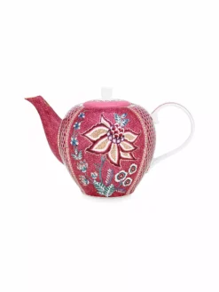 PIP STUDIO, Teekanne Large 1600ml Flower Festival Dark Pink